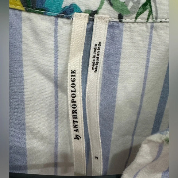 BY ANTHROPOLOGIE POPLIN LONG-SLEEVE BUTTONDOWN SHIRT TUNIC TOP - Picture 2 of 3